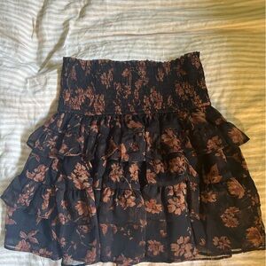 Olivaceous Black Bubble Mini Skirt Tiered Cocktail